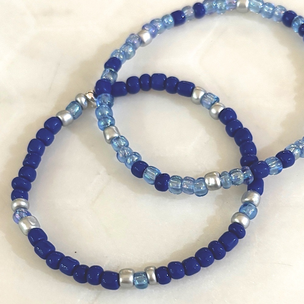 Show Your Support - Blue Friendship Bracelets - Set of 2